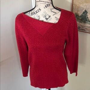 Rafella Sparkley Silk blend asymmetric neckline sweater - Large